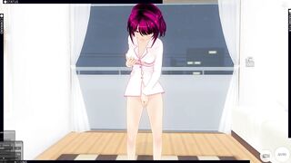 3D HENTAI in pajamas masturbates before bed