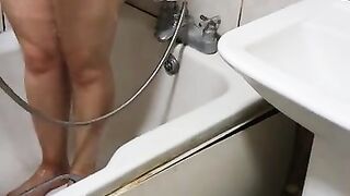 Step mom naked in bathroom get fucked by step son while Husband watching world cup final