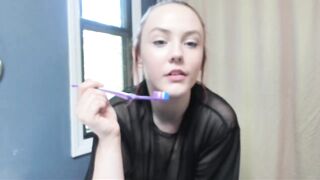 SUBMISSIVE SLUT Watches Me Use Toothbrush B4 I Send It To Him Covered in SPIT DOM JOI