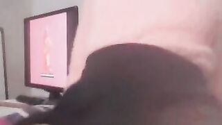 RIDING A PINK DILDO