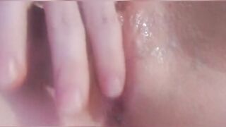 Touching my pink pussy become so wet until I cum