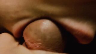 Hot Milf Sucks Cock Sweetly Close-Up. Сum on Tongue. Lick Cum.