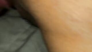 Giving M a deep creampie from behind