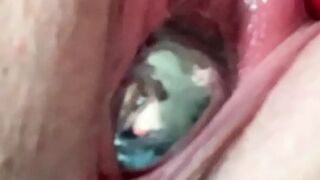 Huge kegel balls pushed out of pussy