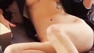 Alexis as a Brunette with matching hairy pussy solo touching herself