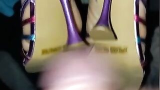 Cum sprayed heels