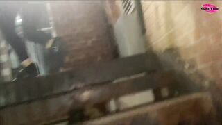 Pissing down the stairs