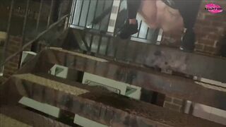 Pissing down the stairs