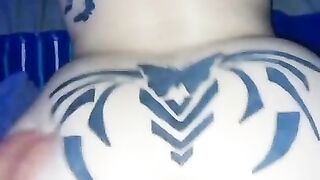 Big ass tatted brunette milf takes it from the back