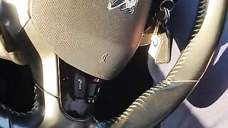 Step mom get fucked in the car in front of Amazon warehouse by step son