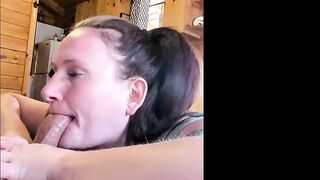 Quick Blowjob In Airbnb Before Parents Return FACIAL | SimonSaysThroat