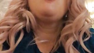 Huge natural breasts and a cute mouth -- BBW and BWC Sucking and deep throating and fucking my tits