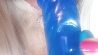 Trying to make my plastic cock cum