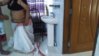 Indian college mam in saree getting ready to go to office, hot student sees madam's sexy body and fucks hard - Huge cum