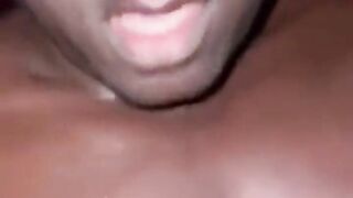 Scisors sideways slide in ebony pussy make her cum all over my mandigo black cock