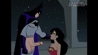 Batman Pounding Wonder Woman's Both Holes and Cum on her face cartoon Porn