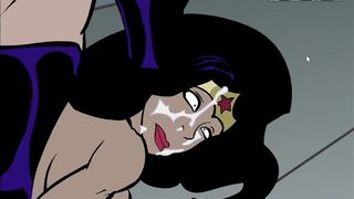 Batman Pounding Wonder Woman's Both Holes and Cum on her face cartoon Porn