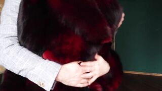 Erotic passionate sex with hot redhead milf! Vintage style fuck in fur coat (TRAILER)