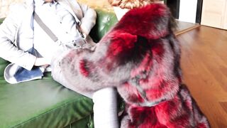 Erotic passionate sex with hot redhead milf! Vintage style fuck in fur coat (TRAILER)