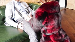 Erotic passionate sex with hot redhead milf! Vintage style fuck in fur coat (TRAILER)