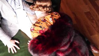 Erotic passionate sex with hot redhead milf! Vintage style fuck in fur coat (TRAILER)