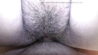 Horny wife with a hairy pussy allows her cuckold hubby gets sloppy seconds sex and creampie her too! -Milky Mari