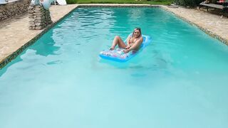 Gorgeous Blondie German MILF Pissing in her Pool