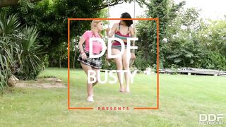 Busty Step Sisters experience outdoor Lesbian Loving