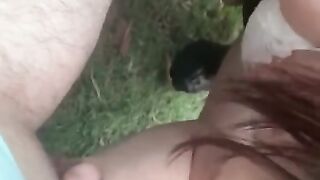 Wife Plays with herself Whilsucks Hubby’s Cock at Cemetery on a Dirty Bench