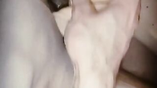 She got fucked in ass, fucked with dildo and ate all cum from sweet belly