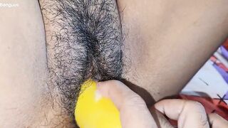 Horny College Girl Riya Fingering Her Natural Hairy Wet Pussy with Pussy Grool Coming out Juicy Pussy Lips