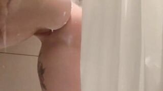 Watch mommy wash her soapy big tits and shave in the shower