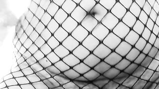 I ride my bbc dildo dressed in a fishnet. LiaKahn spanish milf amateur curvy hot chubby submissive bitch slut