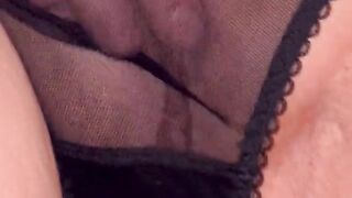 Masturbation in see through panties