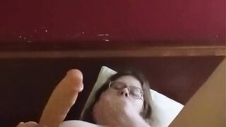 Fucking myself with a huge dildo