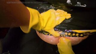 Ohboy_Official Jockmail boy gets his asshole fisted with dish washing gloves and bottle fucked