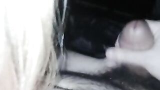 Cumshot on the face of a pregnant wife, a lot of sperm on her face