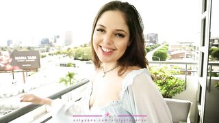 Horny Dirty Talking MILF Slut LilyFlowers Sucks and Fucks Dildo on Balcony