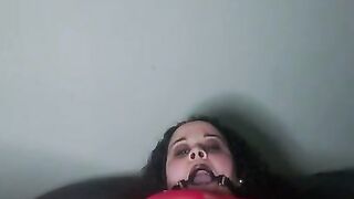 Open mouth gag and wet pussy