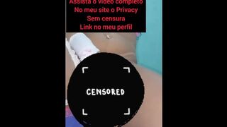 Tanned Brazilian brunette cumming with a vibrator only on the rap