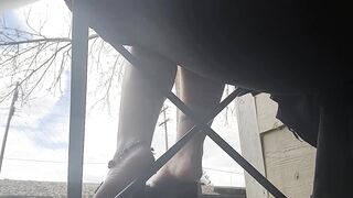 Goth girl with cute feet