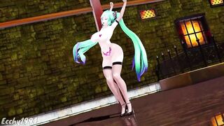 Hentai Thicc Miku Nude Dance Bass Knight Mmd - Emerald Hair Color Edit Smixix