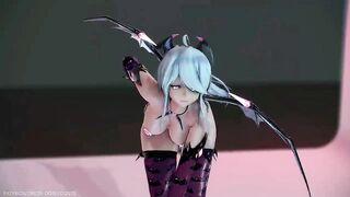 HAKU Succubus Good-night Kiss choreography video R-18 - Dark Red Socks Color Edit Smixix