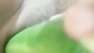 Tamil Hot Bhabhi sex with Green cucumber - huge cum out