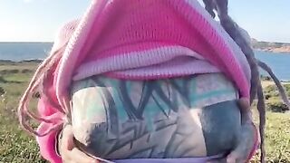 Onlyfans tattoo girl Anuskatzz has outdoor sex at a puplic place and gets a big cumshot in her face