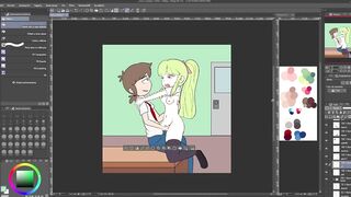 Masturbating my friend in the classroom - FANART - SPEEDPAINT ????????