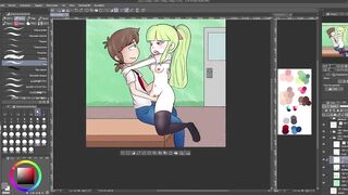 Masturbating my friend in the classroom - FANART - SPEEDPAINT ????????