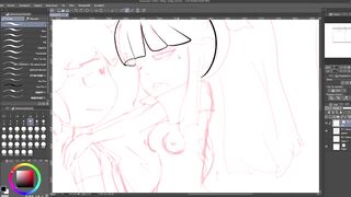 Masturbating my friend in the classroom - FANART - SPEEDPAINT ????????