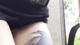 Goth Pissing And Pussy Rubbing Outdoors