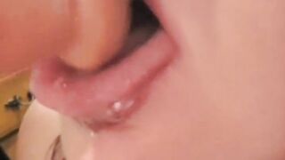 BBW Sucking on a Thrusting Dildo Sloppy BJ